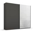 Beluga Extra Sliding Wardrobe - 226cm - 2 Door - Graphite & White Glass Front