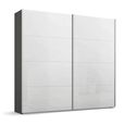 Beluga Extra Sliding Wardrobe - 226cm - 2 Door - Graphite & White High Gloss