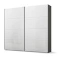 Beluga Extra Sliding Wardrobe - 226cm - 2 Door - Graphite & White High Gloss