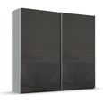 Rauch Beluga Extra 226cm 2 Door Sliding Wardrobe - Silk Grey and Basalt Glass