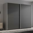 Beluga Extra Sliding Wardrobe - 226cm - 2 Door - Silk Grey & Graphite