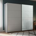 Beluga Extra Sliding Wardrobe - 226cm - 2 Door - Silk Grey & Silk Grey Glass Front