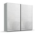 Rauch Beluga Extra 226cm 2 Door Sliding Wardrobe - Silk Grey and White Glass