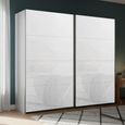 Rauch Beluga Extra 226cm 2 Door Sliding Wardrobe - Silk Grey and White Glass