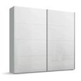 Beluga Extra Sliding Wardrobe - 226cm - 2 Door - Silk Grey & White High Gloss