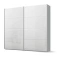 Beluga Extra Sliding Wardrobe - 226cm - 2 Door - Silk Grey & White High Gloss