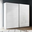 Beluga Extra Sliding Wardrobe - 226cm - 2 Door - White High Gloss & Alpine White Front