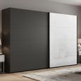 Beluga Extra Sliding Wardrobe - 226cm - 2 Door - White High Gloss & Graphite Front