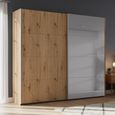 Rauch Beluga Extra 226cm 2 Door Sliding Wardrobe with Grey Mirror - Artisan Oak