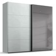 Rauch Beluga Extra 226cm 2 Door Sliding Wardrobe with Grey Mirror - Silk Grey