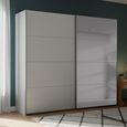 Rauch Beluga Extra 226cm 2 Door Sliding Wardrobe with Grey Mirror - Silk Grey