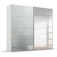 Beluga Extra Sliding Wardrobe - 226cm - 2 Door - Mirror - Alpine White & Silk Grey Glass