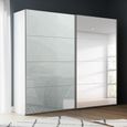 Beluga Extra Sliding Wardrobe - 226cm - 2 Door - Mirror - Alpine White & Silk Grey Glass