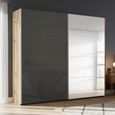 Beluga Extra Sliding Wardrobe - 226cm - 2 Door - Mirror - Artisan Oak & Basalt Glass