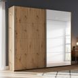 Beluga Extra Sliding Wardrobe - 226cm - 2 Door - Mirror - Artisan Oak