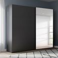 Beluga Extra Sliding Wardrobe - 226cm - 2 Door - Mirror - Graphite
