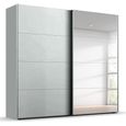 Beluga Extra Sliding Wardrobe - 226cm - 2 Door - Mirror - Silk Grey