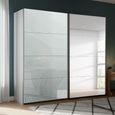 Beluga Extra Sliding Wardrobe - 226cm - 2 Door - Mirror - Silk Grey & Silk Grey Glass