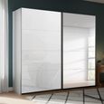 Beluga Extra Sliding Wardrobe - 226cm - 2 Door - Mirror - Silk Grey & White Glass