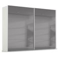 Rauch Beluga Extra 271cm 2 Door Sliding Grey Mirrored Wardrobe - Alpine White