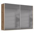 Rauch Beluga Extra 271cm 2 Door Sliding Grey Mirrored Wardrobe - Artisan Oak