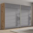 Rauch Beluga Extra 271cm 2 Door Sliding Grey Mirrored Wardrobe - Artisan Oak