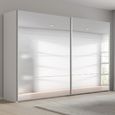 Beluga Extra Sliding Wardrobe - 271cm - 2 Door - Mirrored - Alpine White