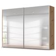 Beluga Extra Sliding Wardrobe - 271cm - 2 Door - Mirrored - Artisan Oak
