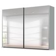 Beluga Extra Sliding Wardrobe - 271cm - 2 Door - Mirrored - Silk Grey