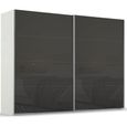 Rauch Beluga Extra 271cm 2 Door Sliding Wardrobe - Alpine White and Basalt Glass