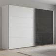 Beluga Extra Sliding Wardrobe - 271cm - 2 Door - Alpine White & Basalt Glass Front