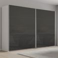 Rauch Beluga Extra 271cm 2 Door Sliding Wardrobe - Alpine White and Basalt Glass