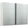 Beluga Extra Sliding Wardrobe - 271cm - 2 Door - Alpine White & Silk Grey
