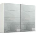 Rauch Beluga Extra 271cm 2 Door Sliding Wardrobe - Alpine White and Silk Grey Glass