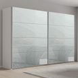 Rauch Beluga Extra 271cm 2 Door Sliding Wardrobe - Alpine White and Silk Grey Glass
