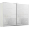 Rauch Beluga Extra 271cm 2 Door Sliding Wardrobe - Alpine White and White Glass