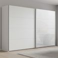 Beluga Extra Sliding Wardrobe - 271cm - 2 Door - Alpine White & White Glass Front