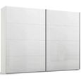 Beluga Extra Sliding Wardrobe - 271cm - 2 Door - Alpine White & White High Gloss