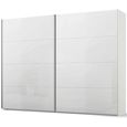 Beluga Extra Sliding Wardrobe - 271cm - 2 Door - Alpine White & White High Gloss
