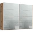 Rauch Beluga Extra 271cm 2 Door Sliding Wardrobe - Artisan Oak and Silk Grey Glass