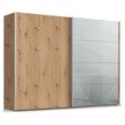 Beluga Extra Sliding Wardrobe - 271cm - 2 Door - Artisan Oak & Silk Grey Glass Front