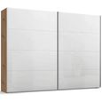 Beluga Extra Sliding Wardrobe - 271cm - 2 Door - Artisan Oak & White High Gloss