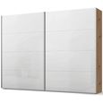 Beluga Extra Sliding Wardrobe - 271cm - 2 Door - Artisan Oak & White High Gloss