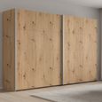 Beluga Extra Sliding Wardrobe - 271cm - 2 Door - Artisan Oak