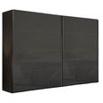 Rauch Beluga Extra 271cm 2 Door Sliding Wardrobe - Graphite and Basalt Glass