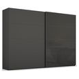 Beluga Extra Sliding Wardrobe - 271cm - 2 Door - Graphite & Basalt Glass Front