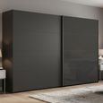 Beluga Extra Sliding Wardrobe - 271cm - 2 Door - Graphite & Basalt Glass Front