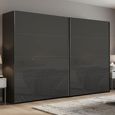 Rauch Beluga Extra 271cm 2 Door Sliding Wardrobe - Graphite and Basalt Glass