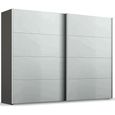Beluga Extra Sliding Wardrobe - 271cm - 2 Door - Graphite & Silk Grey
