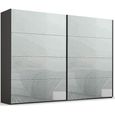 Rauch Beluga Extra 271cm 2 Door Sliding Wardrobe - Graphite and Silk Grey Glass